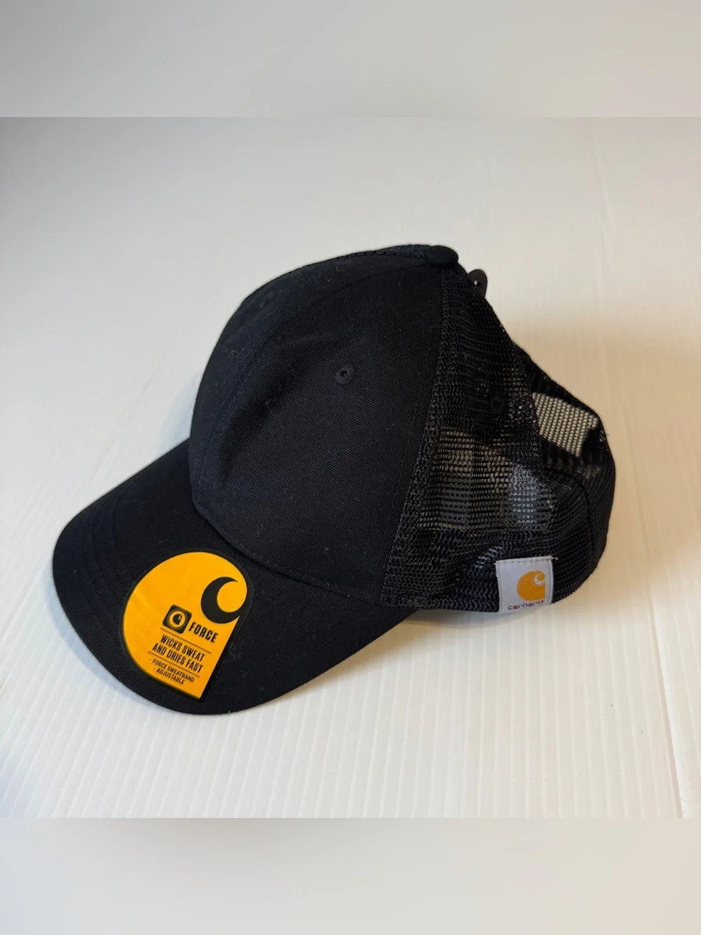 NWT Carhartt Force Black Mesh Trucker Hat Cap Snapback Rugged Workwear OSFA